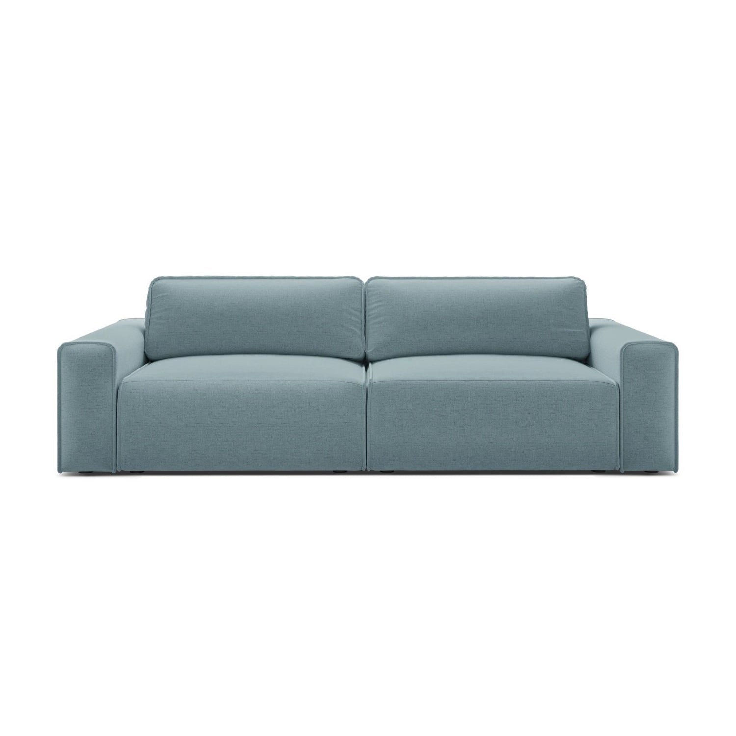 Victor 3-Sitzer Sofa, ausklappbar, mit Schlaffunktion und Bettkasten, aus Strukturierter Stoff in Hellblau (Moly 74), 246x100 cm von Micadoni – Bild 1
