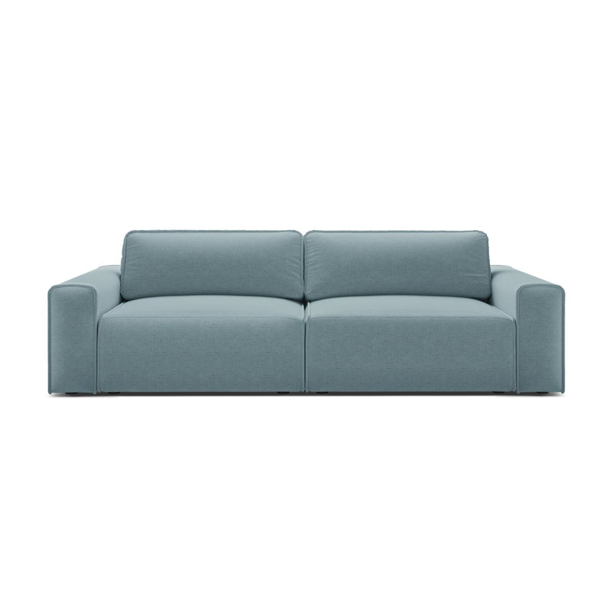 Victor 3-Sitzer Sofa, ausklappbar, mit Schlaffunktion und Bettkasten, aus Strukturierter Stoff in Hellblau (Moly 74), 246x100 cm von Micadoni – Bild 1