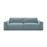Victor 3-Sitzer Sofa, ausklappbar, mit Schlaffunktion und Bettkasten, aus Strukturierter Stoff in Hellblau (Moly 74), 246x100 cm von Micadoni – Bild 1