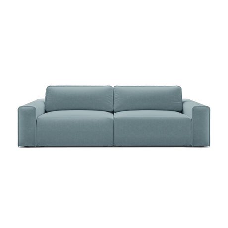 Victor 3-Sitzer Sofa, ausklappbar, mit Schlaffunktion und Bettkasten, aus Strukturierter Stoff in Hellblau (Moly 74), 246x100 cm von Micadoni – Bild 1
