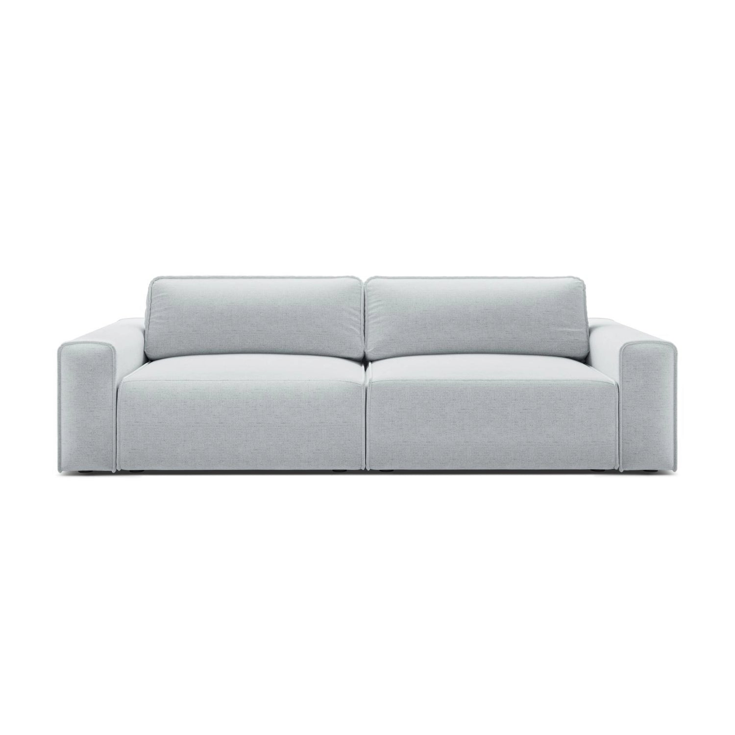 Victor 3-Sitzer Sofa, ausklappbar, mit Schlaffunktion und Bettkasten, aus Strukturierter Stoff in Hellgrau (Moly 70), 246x100 cm von Micadoni – Bild 1