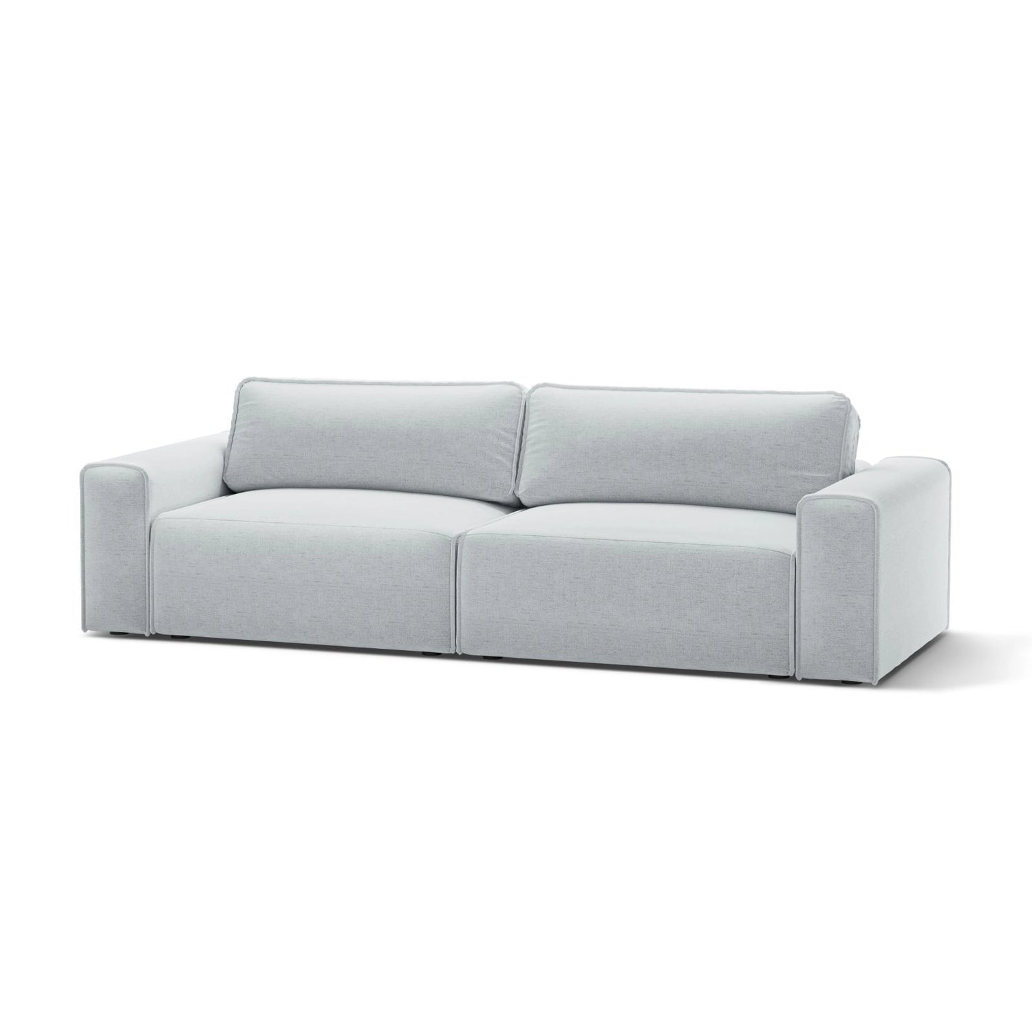 Victor 3-Sitzer Sofa, ausklappbar, mit Schlaffunktion und Bettkasten, aus Strukturierter Stoff in Hellgrau (Moly 70), 246x100 cm von Micadoni – Bild 4