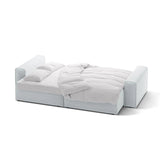 Victor 3-Sitzer Sofa, ausklappbar, mit Schlaffunktion und Bettkasten, aus Strukturierter Stoff in Hellgrau (Moly 70), 246x100 cm von Micadoni – Bild 5