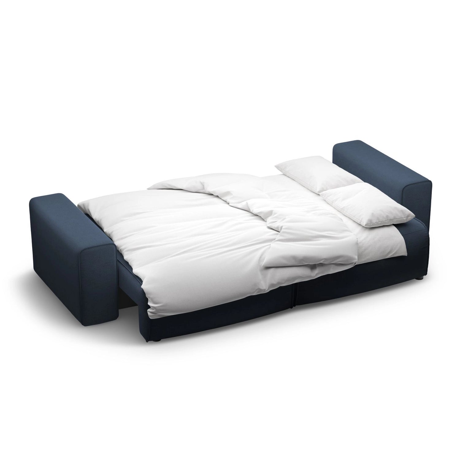 Victor 3-Sitzer Sofa, ausklappbar, mit Schlaffunktion und Bettkasten, aus Strukturierter Stoff in Königsblau (Moly 79), 246x100 cm von Micadoni – Bild 7
