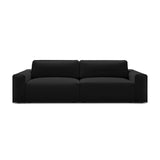 Victor 3-Sitzer Sofa, ausklappbar, mit Schlaffunktion und Bettkasten, aus Strukturierter Stoff in Schwarz (Moly 99), 246x100 cm von Micadoni – Bild 1