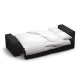 Victor 3-Sitzer Sofa, ausklappbar, mit Schlaffunktion und Bettkasten, aus Strukturierter Stoff in Schwarz (Moly 99), 246x100 cm von Micadoni – Bild 7