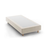 Whale Bett mit Buchenholzfüßen aus Samt in Beige (Paris Cream), 90x200 cm von Micadoni – Bild 1