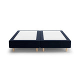 Whale Bett mit Buchenholzfüßen aus Samt in Dunkelblau (Paris Deep Blue), 140x200 cm von Micadoni – Bild 3