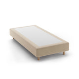 Whale Bett mit Buchenholzfüßen aus Samt in Nude (Paris Beige), 90x200 cm von Micadoni – Bild 1