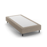 Whale Bett mit schwarzen Metallfüßen aus Chenille in Dunkelbeige (Eden 4 Beige), 100x200 cm von Micadoni – Bild 1