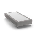 Whale Bett mit schwarzen Metallfüßen aus Chenille in Hellgrau (Eden 18 Grey), 100x200 cm von Micadoni – Bild 1
