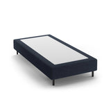 Whale Bett mit schwarzen Metallfüßen aus Chenille in Marineblau (Eden 16 Deep Blue), 100x200 cm von Micadoni – Bild 1