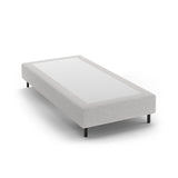 Whale Bett mit schwarzen Metallfüßen aus Chenille in Silber (Eden 17 Silver), 100x200 cm von Micadoni – Bild 1