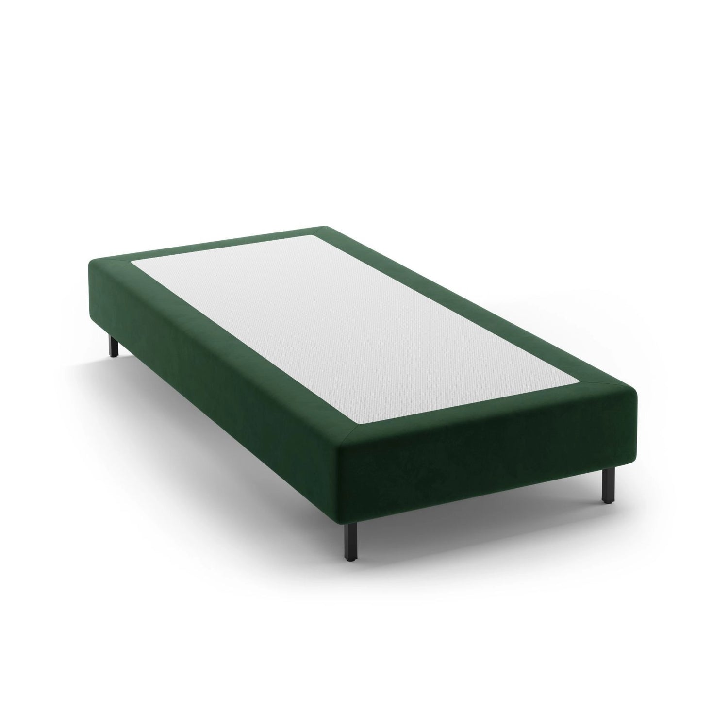 Whale Bett mit schwarzen Metallfüßen aus Samt in Grün (Paris Green), 80x200 cm von Micadoni – Bild 1