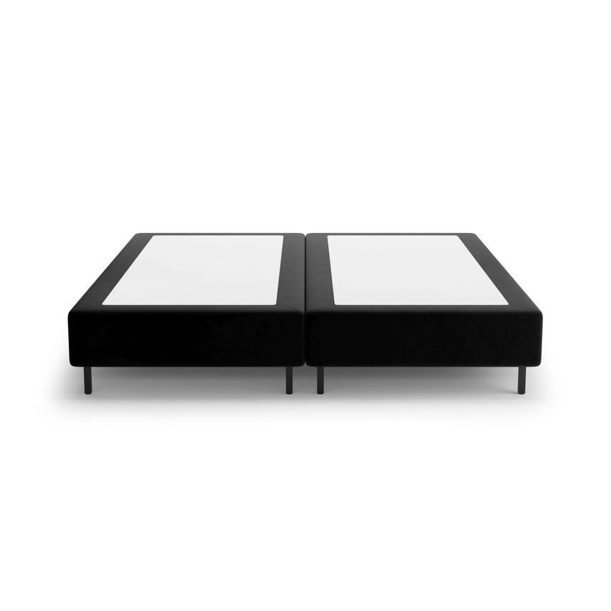 Whale Bett mit schwarzen Metallfüßen aus Samt in Schwarz (Paris Black), 180x200 cm von Micadoni – Bild 3