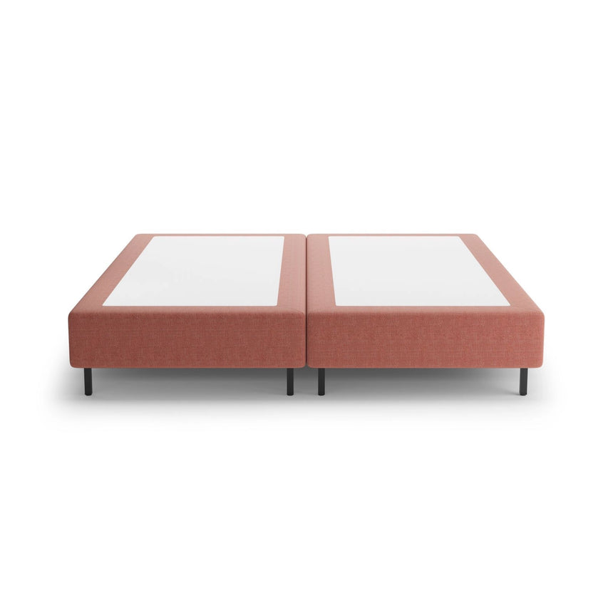 Whale Bett mit schwarzen Metallfüßen aus Strukturierter Stoff in Rot (BABEL RED), 160x200 cm von Micadoni – Bild 3