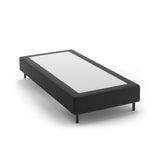 Whale Bett mit schwarzen Metallfüßen aus Strukturierter Stoff in Schwarz (BABEL BLACK), 100x200 cm von Micadoni – Bild 1