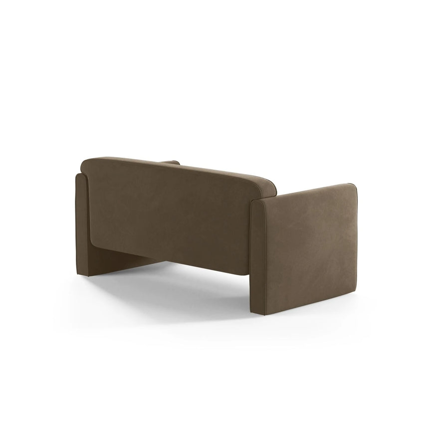 Abby 2-Sitzer Sofa aus Samt (Salvador 3) in Grau-Braun, 140x80 cm – Bild 4
