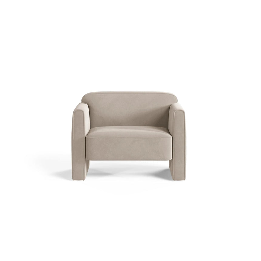 Abby Sessel aus Samt (Salvador 1) in Beige, 90x80 cm – Bild 1