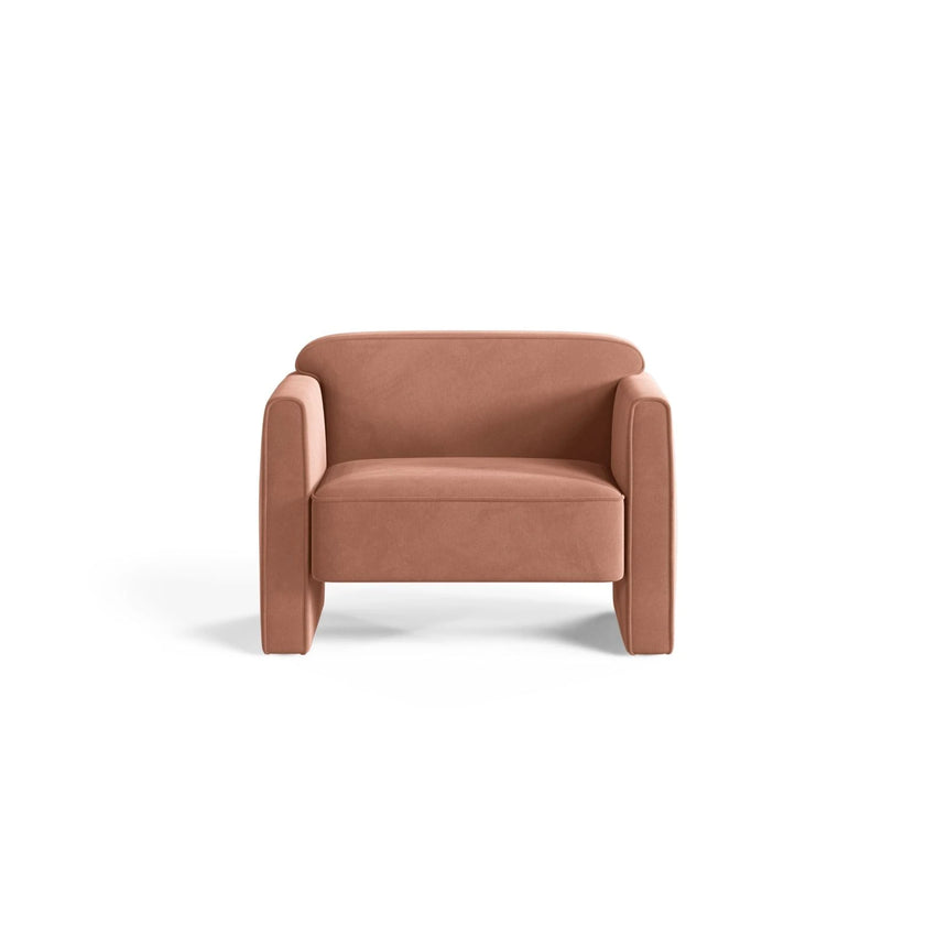 Abby Sessel aus Samt (Salvador 11) in Rosa, 90x80 cm – Bild 1