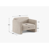 Abby Sessel aus Strukturierter Stoff (Heritage Cement) in Hellgrau, 90x80 cm – Bild 2