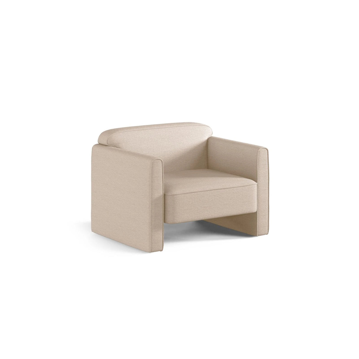 Abby Sessel aus Strukturierter Stoff (Heritage Toffee) in Sand, 90x80 cm – Bild 3