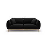 Ada 2-Sitzer Sofa aus Samt (Casino Black) in Schwarz, 178x101 cm – Bild 1