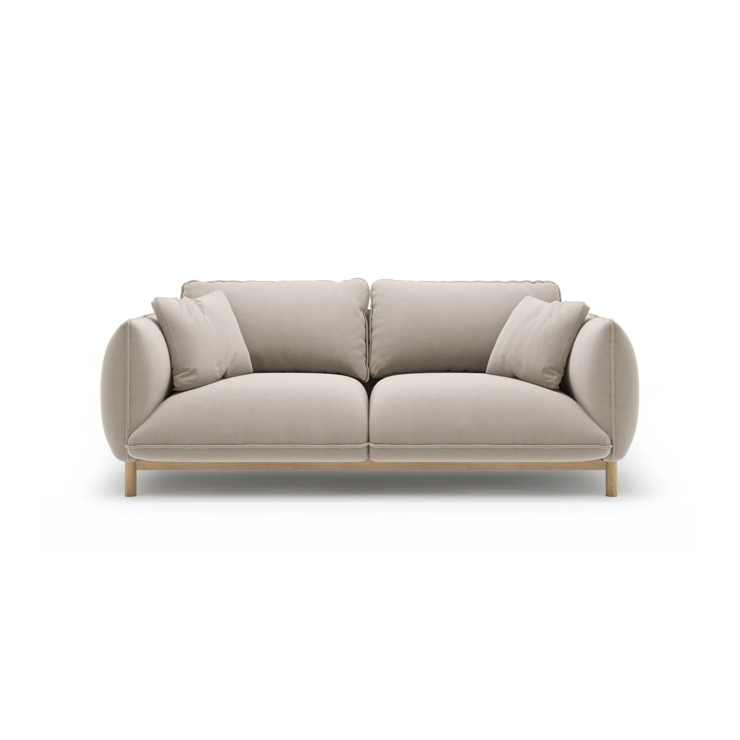 Ada 2-Sitzer Sofa aus Samt (Casino Pearl) in Leichtes Beige, 178x101 cm – Bild 1