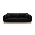 Ada 3-Sitzer Sofa aus Samt (Casino Black) in Schwarz, 208x101 cm – Bild 1