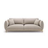 Ada 3-Sitzer Sofa aus Samt (Casino Pearl) in Leichtes Beige, 208x101 cm – Bild 1