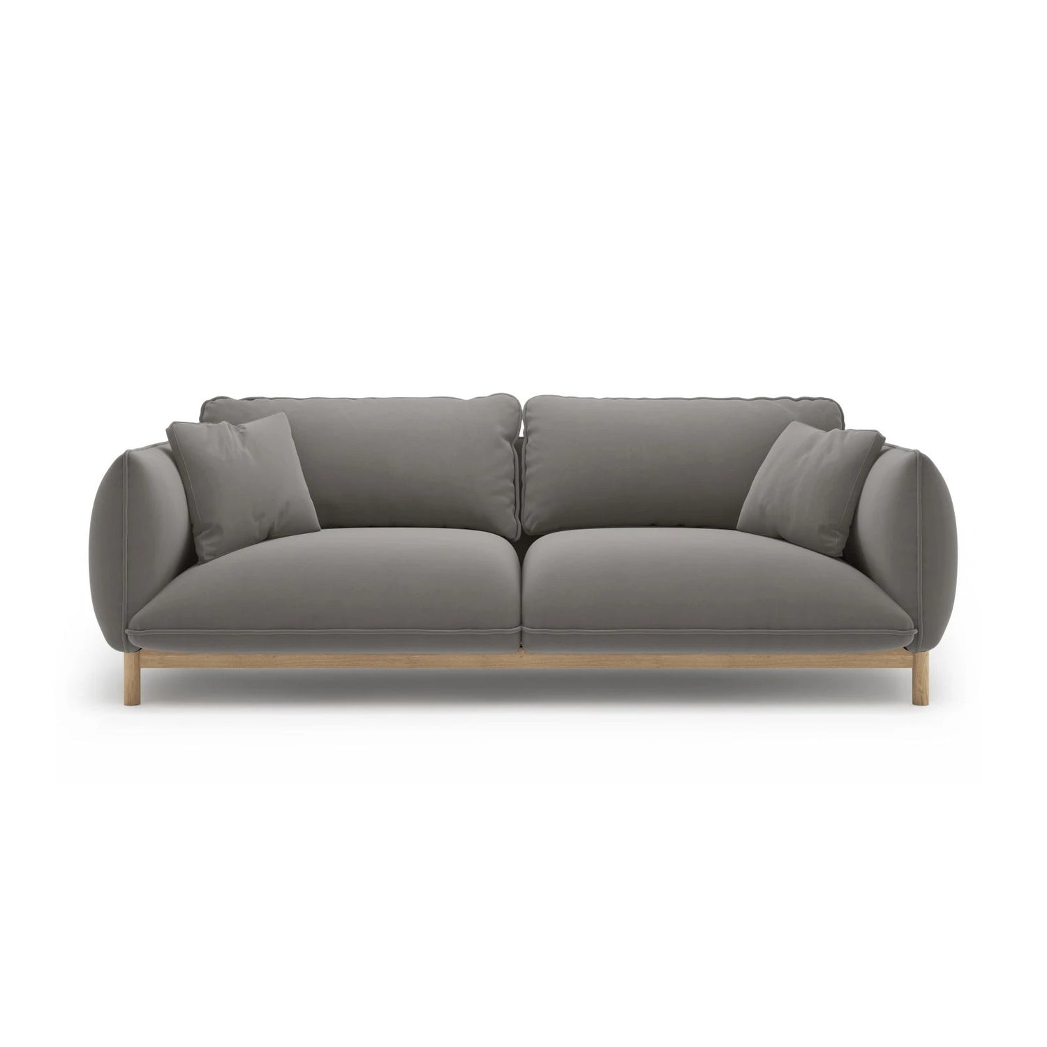 Ada 3-Sitzer Sofa aus Samt (Casino Stone) in Grau, 208x101 cm – Bild 1