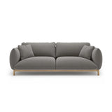 Ada 3-Sitzer Sofa aus Samt (Casino Stone) in Grau, 208x101 cm – Bild 1