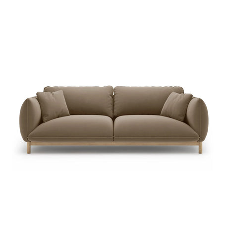 Ada 3-Sitzer Sofa aus Samt (Casino Taupe) in Hellbraun, 208x101 cm – Bild 1