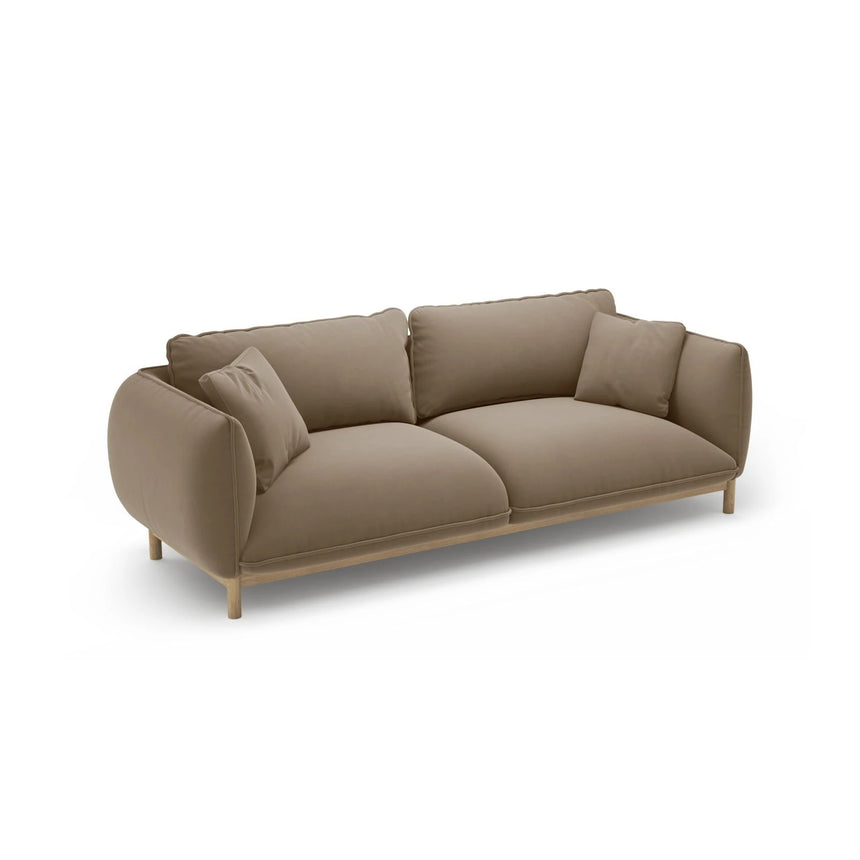 Ada 3-Sitzer Sofa aus Samt (Casino Taupe) in Hellbraun, 208x101 cm – Bild 5