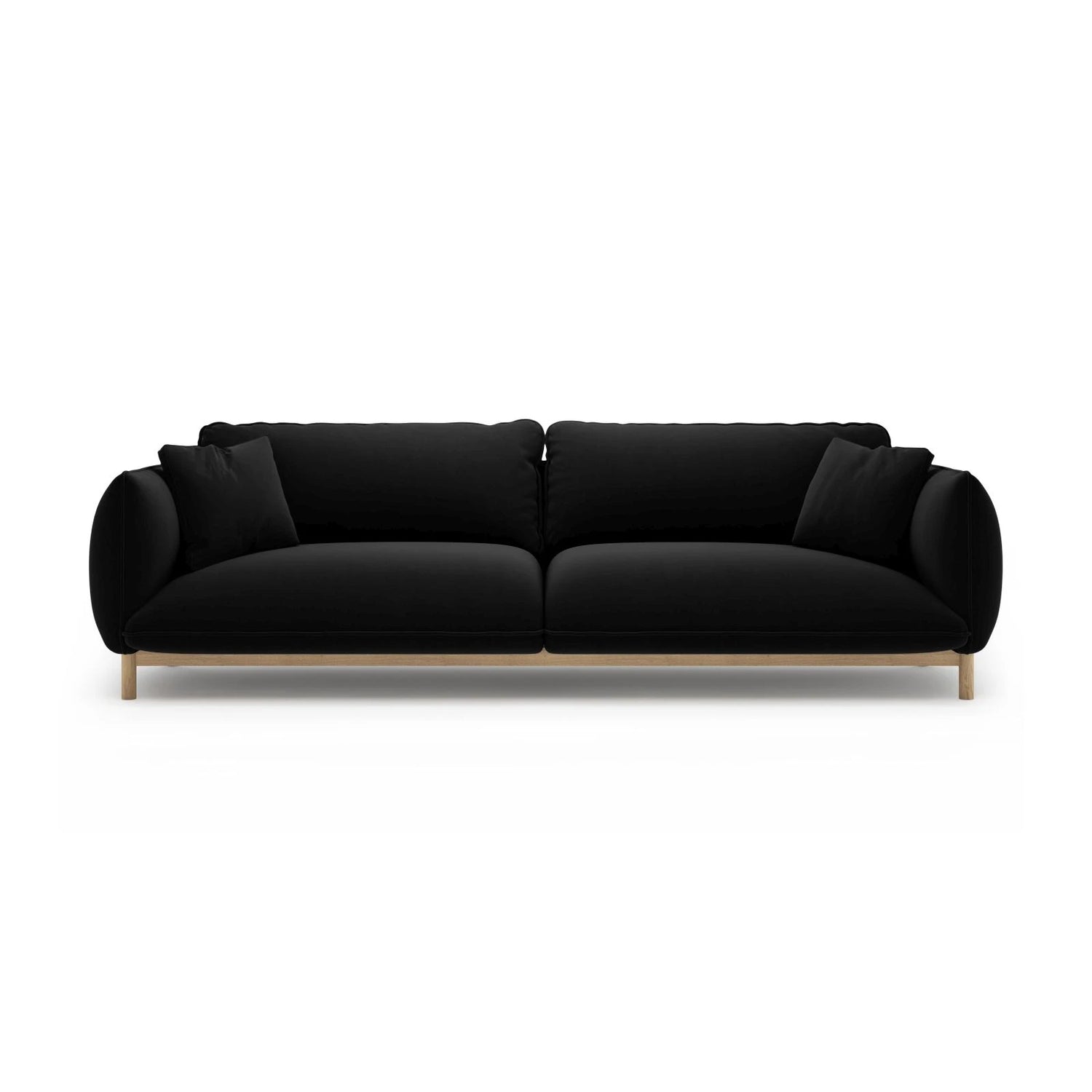 Ada 4-Sitzer Sofa aus Samt (Casino Black) in Schwarz, 248x101 cm – Bild 1