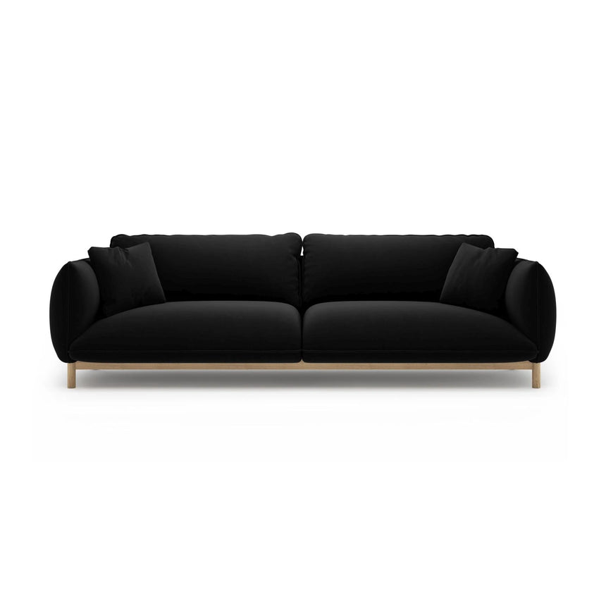 Ada 4-Sitzer Sofa aus Samt (Casino Black) in Schwarz, 248x101 cm – Bild 1