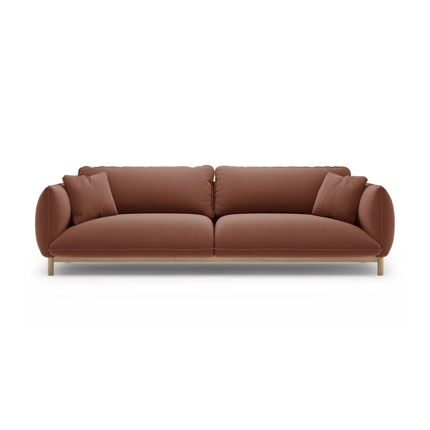 Ada 4-Sitzer Sofa aus Samt (Casino Cuoio) in Cuoio, 248x101 cm – Bild 1