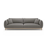 Ada 4-Sitzer Sofa aus Samt (Casino Stone) in Grau, 248x101 cm – Bild 1