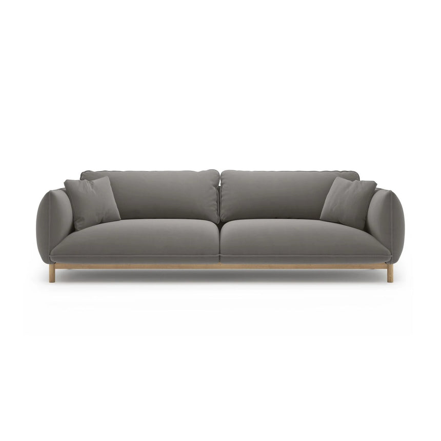 Ada 4-Sitzer Sofa aus Samt (Casino Stone) in Grau, 248x101 cm – Bild 1
