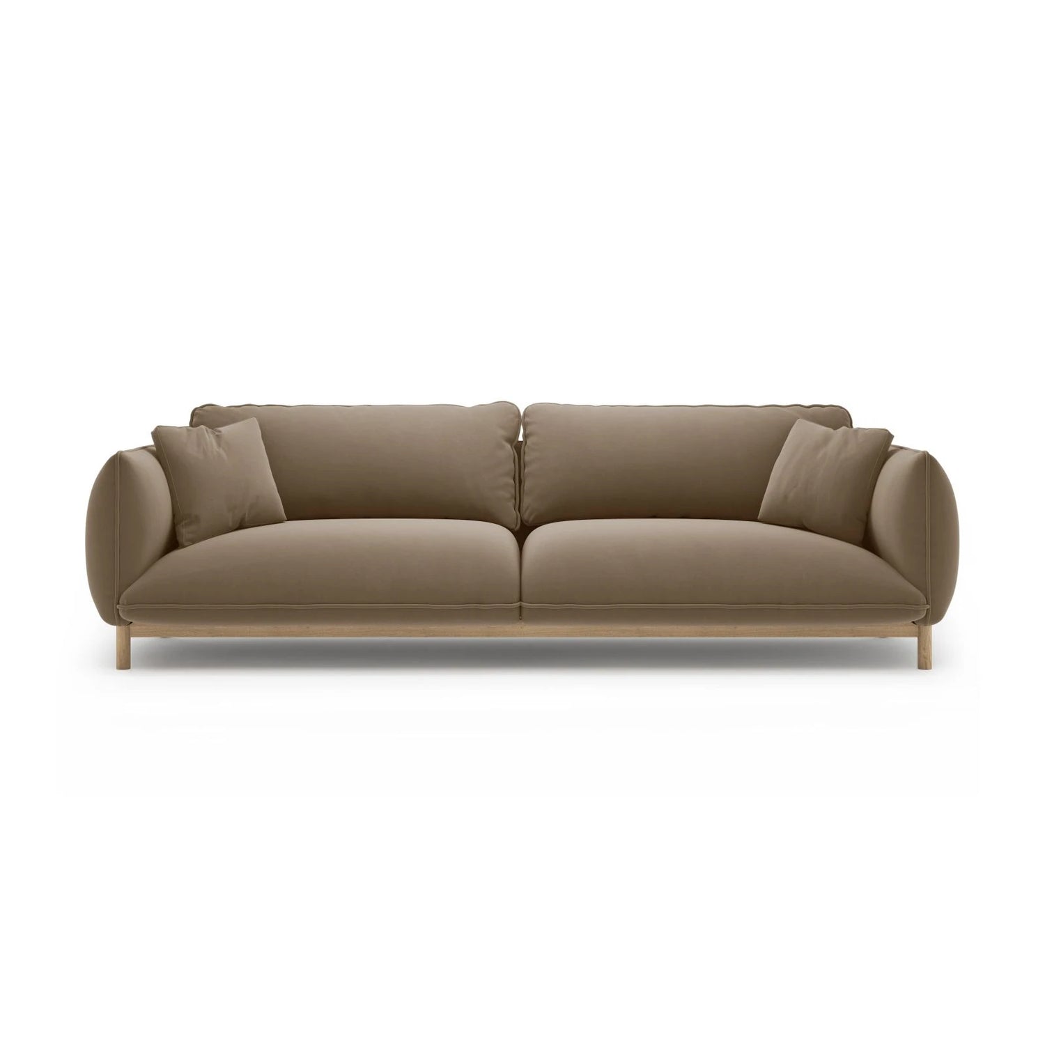 Ada 4-Sitzer Sofa aus Samt (Casino Taupe) in Hellbraun, 248x101 cm – Bild 1