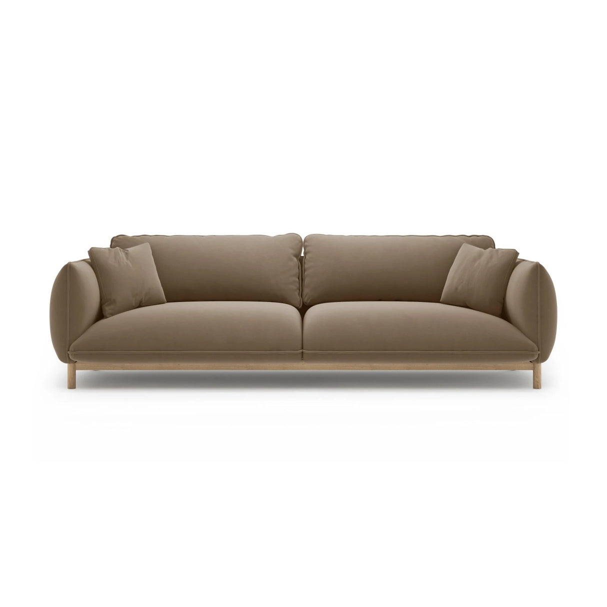 Ada 4-Sitzer Sofa aus Samt (Casino Taupe) in Hellbraun, 248x101 cm – Bild 1