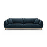 Ada 4-Sitzer Sofa aus Strukturierter Stoff (Wind 77) in Marineblau, 248x101 cm – Bild 1