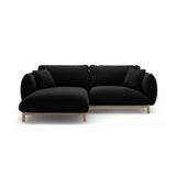 Ada Ecksofa Links aus Samt (Casino Black) in Schwarz, 220x179 cm – Bild 1