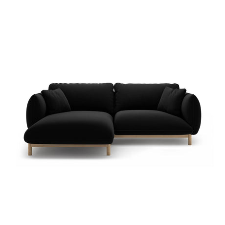 Ada Ecksofa Links aus Samt (Casino Black) in Schwarz, 220x179 cm – Bild 1