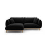 Ada Ecksofa Links aus Samt (Casino Black) in Schwarz, 220x179 cm – Bild 1