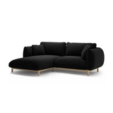 Ada Ecksofa Links aus Samt (Casino Black) in Schwarz, 220x179 cm – Bild 3