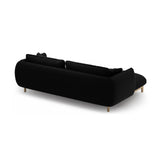 Ada Ecksofa Links aus Samt (Casino Black) in Schwarz, 220x179 cm – Bild 4