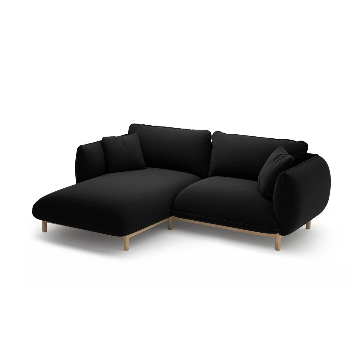 Ada Ecksofa Links aus Samt (Casino Black) in Schwarz, 220x179 cm – Bild 5