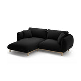 Ada Ecksofa Links aus Samt (Casino Black) in Schwarz, 220x179 cm – Bild 5