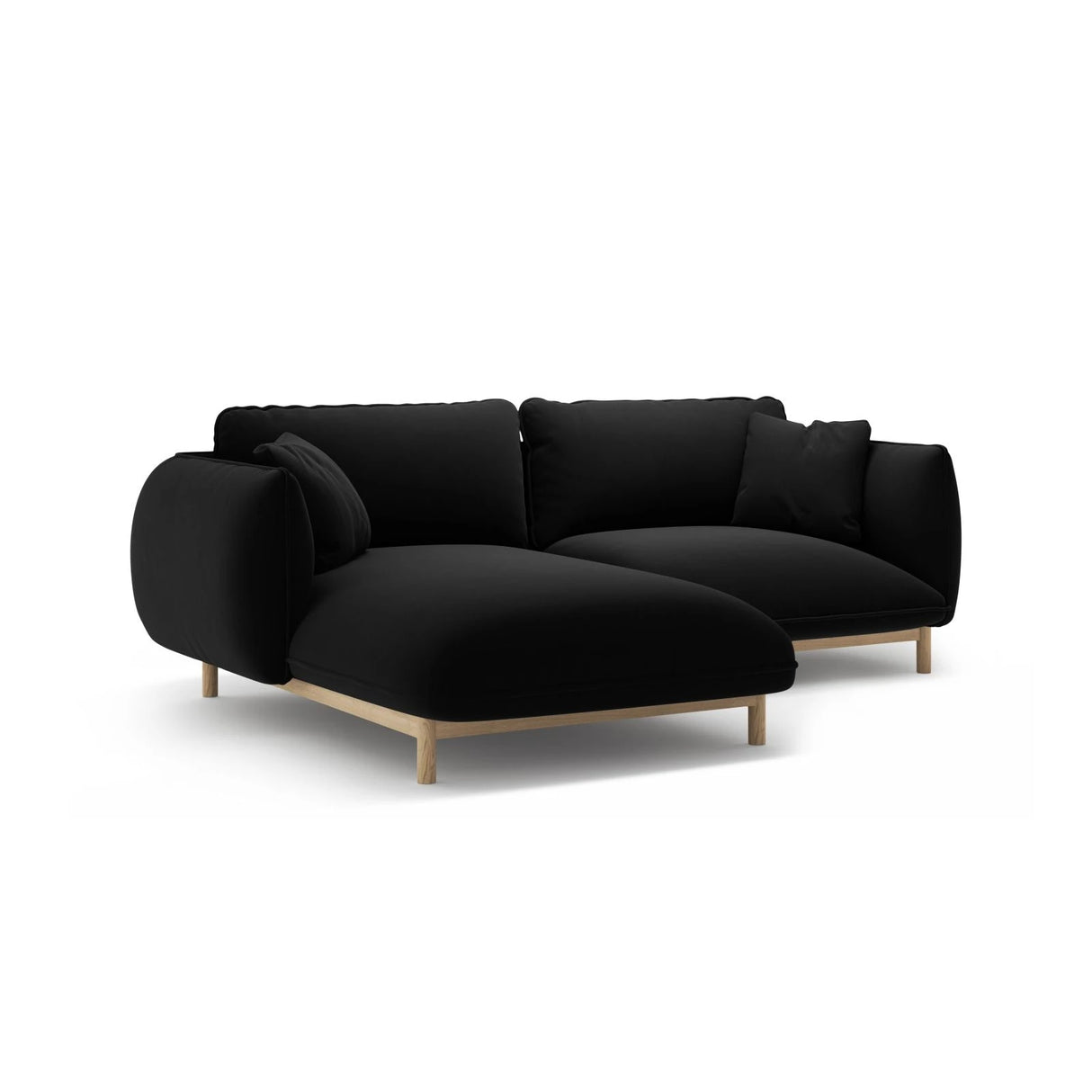 Ada Ecksofa Links aus Samt (Casino Black) in Schwarz, 220x179 cm – Bild 6